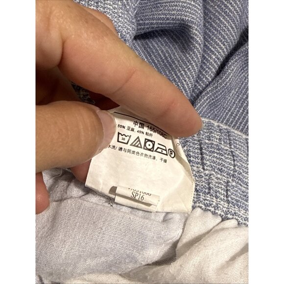 Old Navy Pants Womens Size 2X Pinstripe Linen Blend Wide Leg Drawstring Hippie - Picture 12 of 15